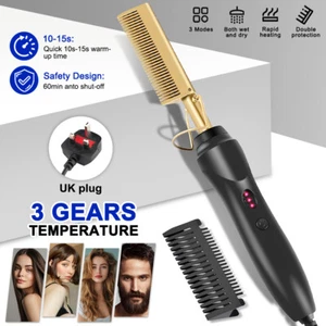 Hair Hot Comb Straightener Professional Press Comb Electric Hot Comb Portable UK - Picture 1 of 31