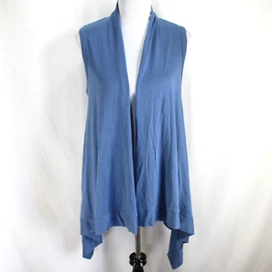 Comfy USA Knit Vest Womens Size S Blue Open Front Waterfall Sleeveess Topper - Picture 1 of 8