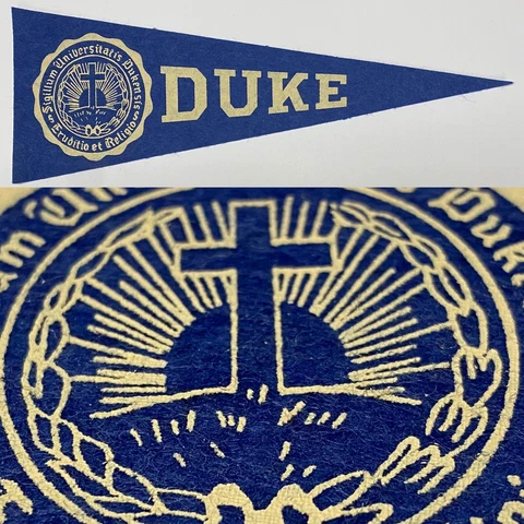 Vintage Duke Blue Devils North Carolina College University 3.5x9.75 MINI Pennant Cover