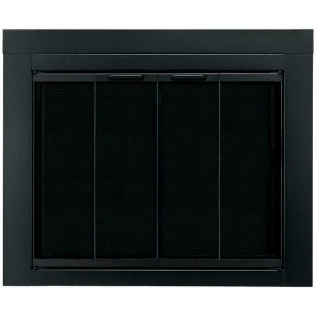 Pleasant Hearth AT-1001 Ascot Fireplace Glass Door, Medium - Black