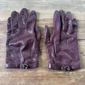 Guantes de conducción vintage Etienne Aigner de cuero granate sangre de buey 8 Italia - Imagen 1 de 12