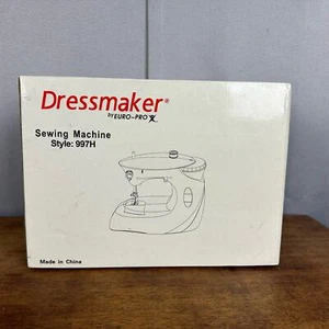 NIB Euro-Pro Vintage Blue Sewing Machine Dressmaker- Tested WORKS Complete Set - Picture 1 of 13
