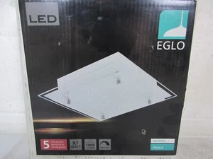 Eglo Priola 11 in. W x 3.125 in. H Matte Nickel LED Semi-Flush Mount - Picture 1 of 3