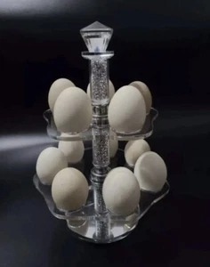 CRUSH DIAMOND EGG RACK EGG HOLDER NEW HOLDS 12 EGGS BLING KITCHEN ROTATING TRAYS - Picture 1 of 2