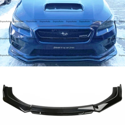 For Subaru Impreza WRX STI Front Bumper Lip Spoiler Splitter Glossy Black Foto 1 de 4