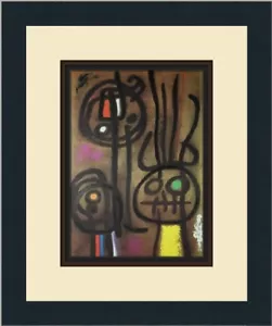Joan Miro Personage and Bird Custom Framed Print - Picture 1 of 2