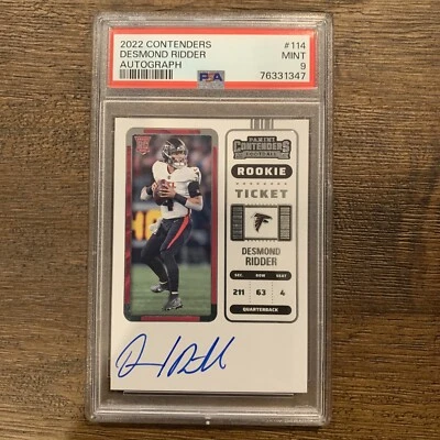 2022 Desmond Ridder Panini Contenders Rookie Ticket Auto RC PSA 9 - Image 1 of 2