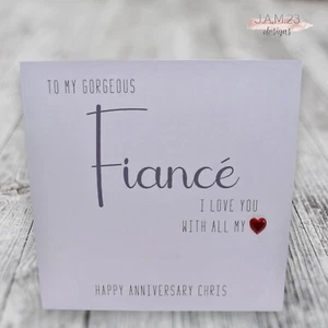 Personalised Anniversary Card Husband Wife Girlfriend Boyfriend Fiance Fiancee - Picture 1 of 8