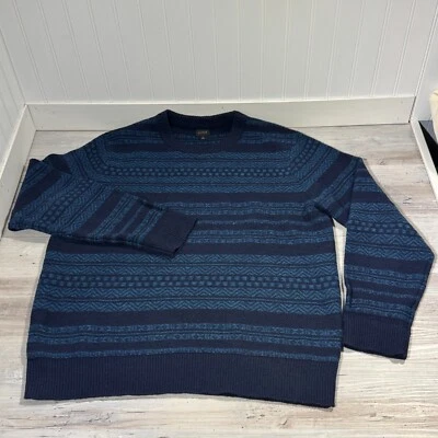 J.Crew 100% Lambswool Sweater Men Sz L Crewneck Pullover Fair Isle Nordic Aztec - Image 1 of 4
