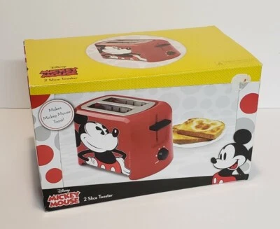 Disney Disneyland Mickey Mouse Rojo 2 Rebanadas 5 Set Tostadora Nueva Foto 1 de 3