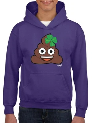 Lucky Poo Emoji - Divertido diseño de trébol sudadera con capucha juvenil Foto 1 de 4