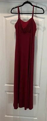 Maxi Vestido Vintage Lorrie Deb Rojo Cintura Imperio Transparente Gasa Capa Bufanda Romántico Foto 1 de 4