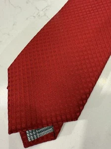ENRO Solid Red Woven Textured 100% Silk Neck Tie New With Tags - Picture 1 of 5