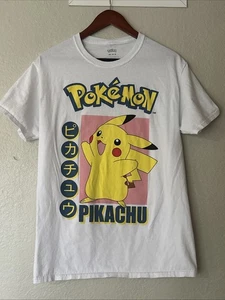 Pokemon Pikachu Men’s Medium Japanese T Shirt White Pokemon Official Branded - Picture 1 of 9
