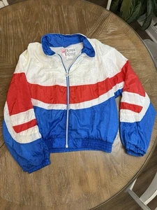 Vintage Olympic Exposure Red White Blue USA Windbreaker Jacket Zip Up - Picture 1 of 8