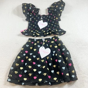 BUDDY LOVE Chica Talla S Tyler Manga Mariposa Corazón Calado Top Falda Conjunto Nuevo - Imagen 1 de 14