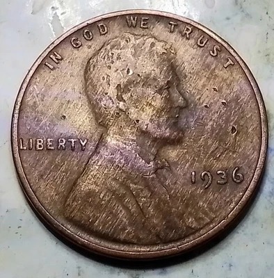 Oct25 1936 P Planchet Error/ Woody Wheat Penny - Image 1 of 2