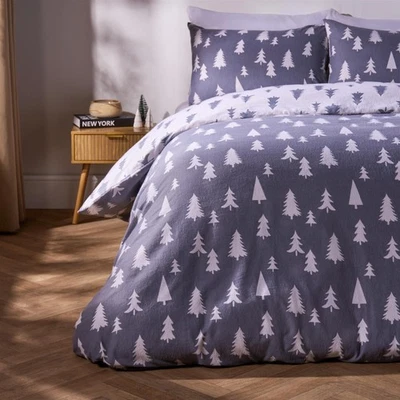OHS Xmas Tree Bedding Set Brushed Cotton Ultra Soft Duvet Cover with Pillowcase