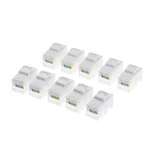 10 pièces CAT3 Keystone Jack RJ11 8P4C téléphone RJ12 modulaire blanc CAT 3 - Photo 1/7