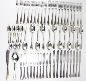 (60) Gottinghen Axendale Flatware Set 18/10 Stainless Steel Gold Accent - Picture 1 of 10