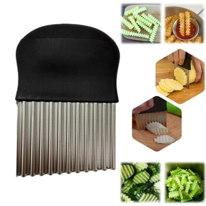 Gadget Cucina Affetta Patate Acciaio Inox Coltello Ondulato Taglierina Fantasia - Foto 1 di 16