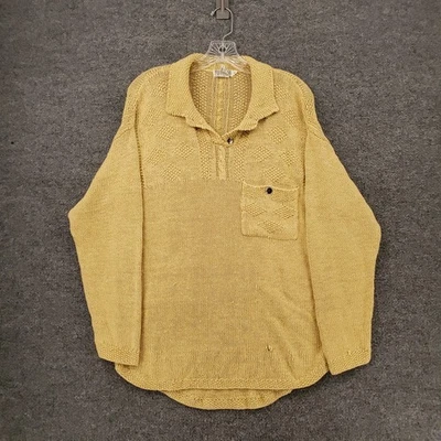 Suéter Vintage Banana Republic Mujer Pequeño Amarillo Safari y Viaje Mezcla de Lino Foto 1 de 4