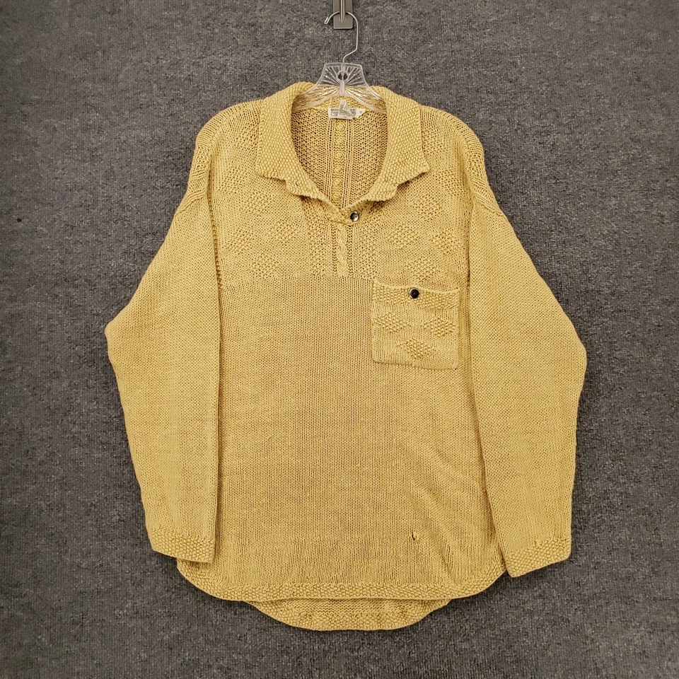 Suéter Vintage Banana Republic Mujer Pequeño Amarillo Safari y Viaje Mezcla de Lino Foto 1 de 4