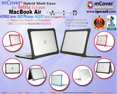 mCover® Hybrid CASE for 13.3" MacBook Air A1932 A2179 A2337 M1 Retina display - Image 1 of 4