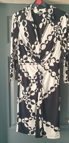 OFF WHITE Abito donna colletto nero bianco sporco manica lunga M taglia 10