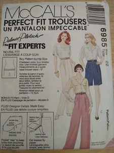 Pantaloni McCall's 6985 Misses Palmer Pletsch modello vestibilità perfetta taglia 22 non tagliati - Foto 1 di 2