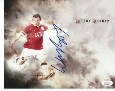 Wayne Rooney Autografiado 8x10 Manchester United JSA Envío Gratis C393 Foto 1 de 2