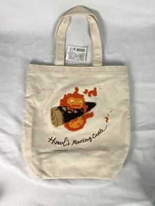 Ghibli Howl's Moving Castle Vertical Embroidered Canvas Tote Bag Calcifer - Picture 1 of 5