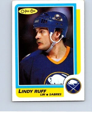 VINTAGE HOCKEY CARD O-PEE-CHEE 1986 BUFFALO SABRES LINDY RUFF  NO165 - Image 1 of 2