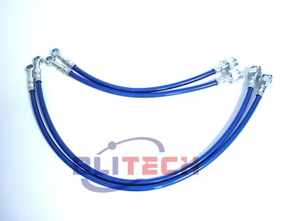 For 89-94 240SX S13 Blue Front Rear SS Braided Hose Oil Brake Lines Cable Silver - Imagem 1 de 3