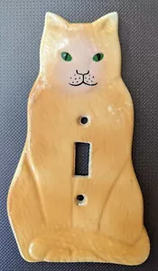 Ceramic Orange Cat Single Light Switch Cover Now That's A Switch Handpainted - Picture 1 of 5