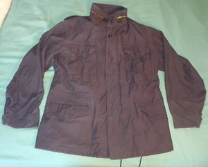 VTG Navy Blue Alpha Industries RN 35569 US Military Scovill Coat Jacket Size Med - Picture 1 of 12