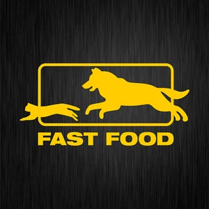 Fast Food Dog Cat Yellow Car Vinyl Decal Sticker - Picture 1 of 1