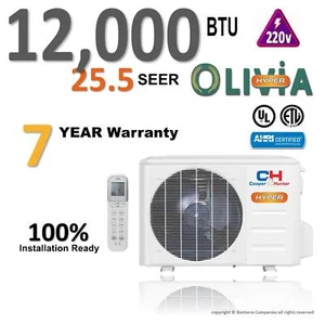 Cooper & Hunter 12000 BTU HYPER Mini Split Air Conditioner Heat Pump 25.5 Seer - Picture 1 of 8