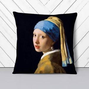 Plump Cushion Johannes Vermeer The Girl with the Pearl Earring (2) Throw Pillow - Picture 1 of 13