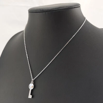 ⭐ Swarovski Halskette Collier Anhänger Strass Stein Kette Perle Silber 147 ⭐ - Bild 1 von 4