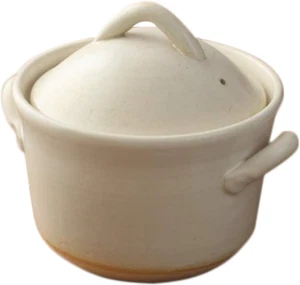 Japanese Donabe Cocer Rice Cooking Pot, 3 Go, 2200Cc, White - Picture 1 of 8