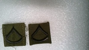 MILITARY PATCH SEW ON RANK SET OF 2 OD GREEN US ARMY PFC PRIVATE FIRST CLASS - Picture 1 of 1