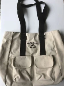 Bolso de Lona Vintage Walt Disney World Beige Correas de Nylon Dos Bolsillos Est. 1971 - Imagen 1 de 6