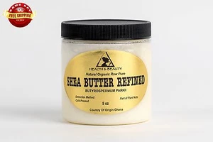 SHEA BUTTER REFINED ORGANIC RAW COLD PRESSED GRADE A FROM GHANA 100% PURE 8 OZ - Picture 1 of 12