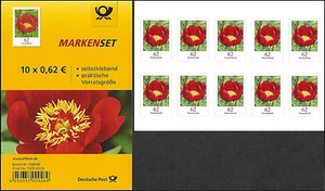 Juego de sellos de peonía (10 x 62 centavos) - sin bisagras - hoja de aluminio 42, Mi.Nr. 3121 - Imagen 1 de 1