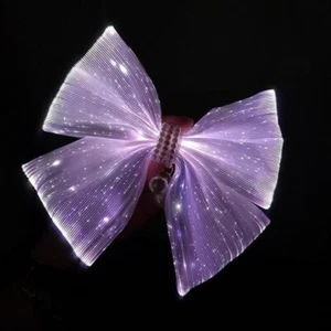 Light up Hair Bow Clips Barrette LED Hair Clip Solid White Jumbo Bow-Knot Clips - Picture 1 of 6