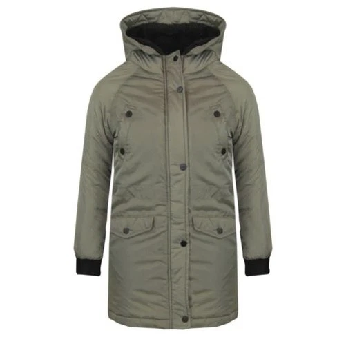 Enfants Garçons Filles Parka Capuche Veste Doublé École Outwear Manteau 5-12 Ans - Photo 1/1