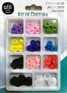 Knopfset gemischt 10 Farben Nähen 4 Löcher Knöpfe - Bild 1 von 1