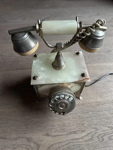 Téléphone rotatif rétro marbre onyx onix vintage - Photo 1/11