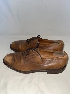 Lovely! Salvatore Ferragamo Mens Brown Leather Oxford Dress Shoes 11.5 D Italy - Picture 1 of 9